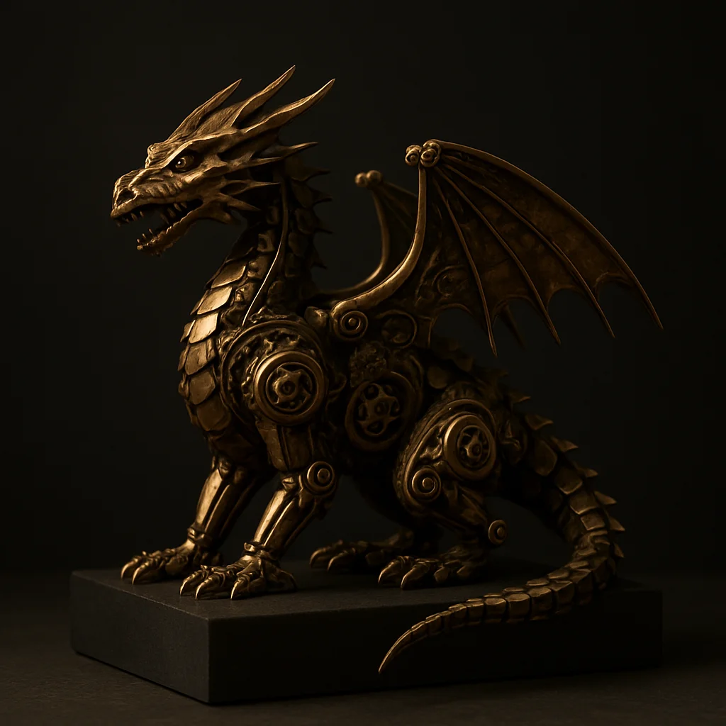 Antiqued Brass Mechanical Dragon