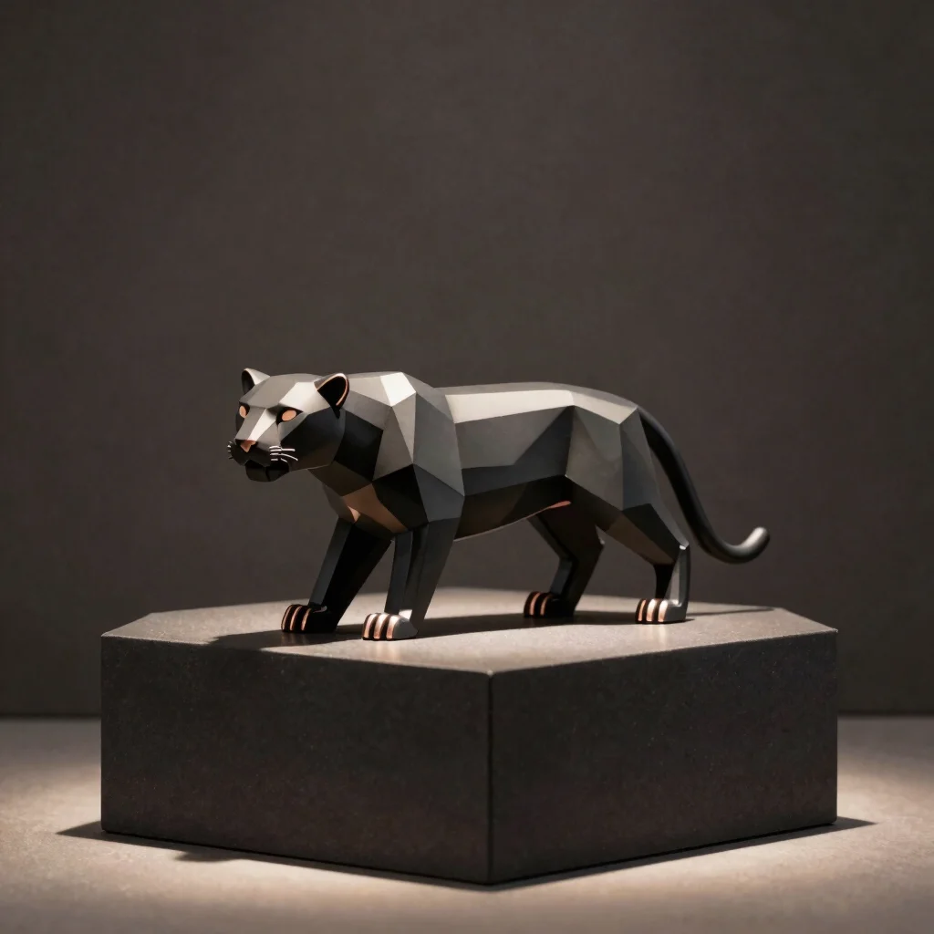 Matte Black Panther Figurine