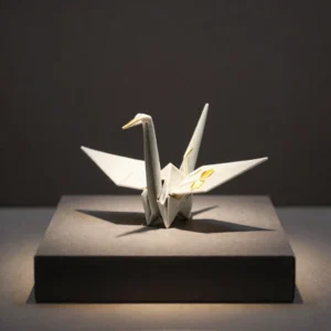 Gold-Accented Origami Crane Trio