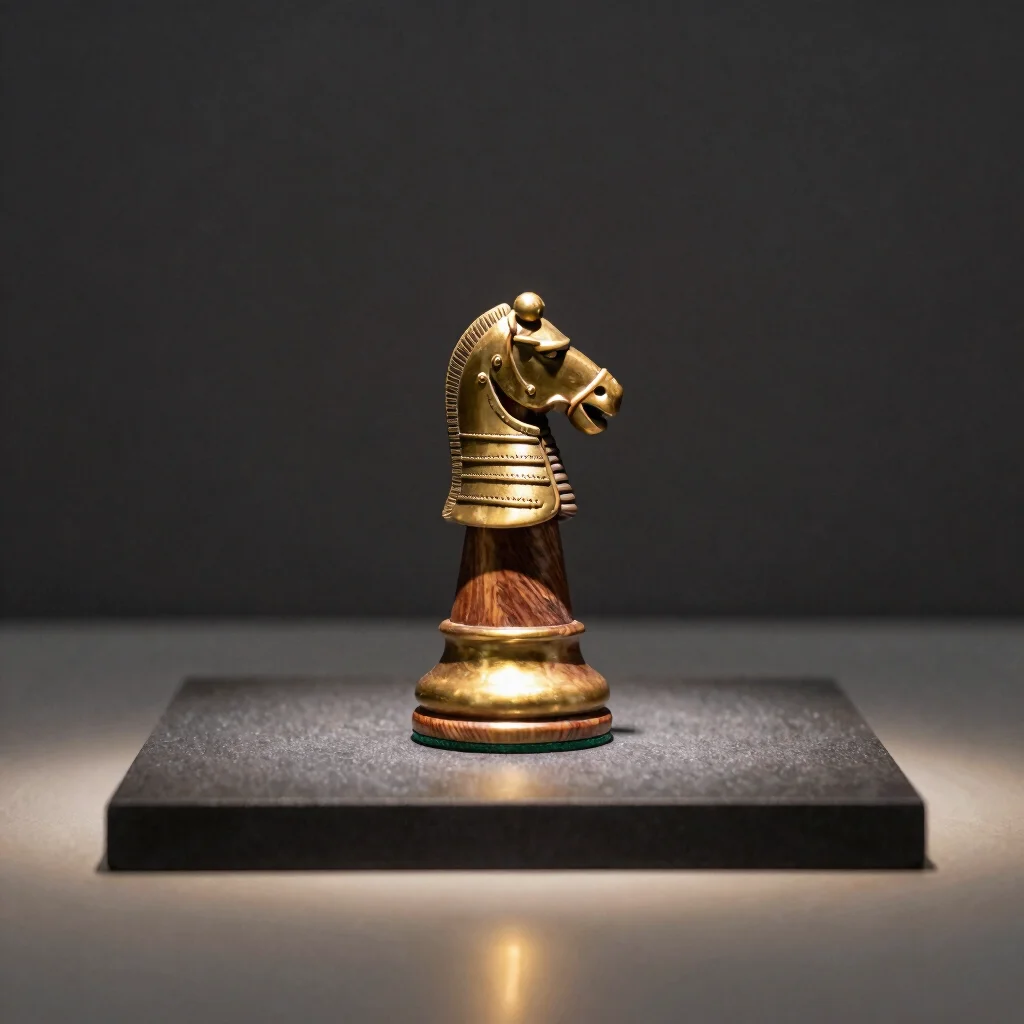 Walnut & Brass Chess Sentinel